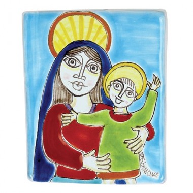 Madonna and Child ceramic Bedside de simone sicilian pottery MD477-4 Madonna and Child ceramic Bedside de simone sicilian pottery MD477-4